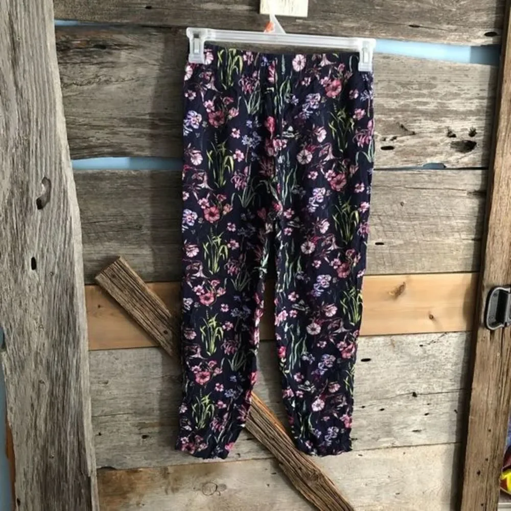 L.o.g.g Size 6 Navy/Floral lightweight ankle length pants - Picture 3 of 5